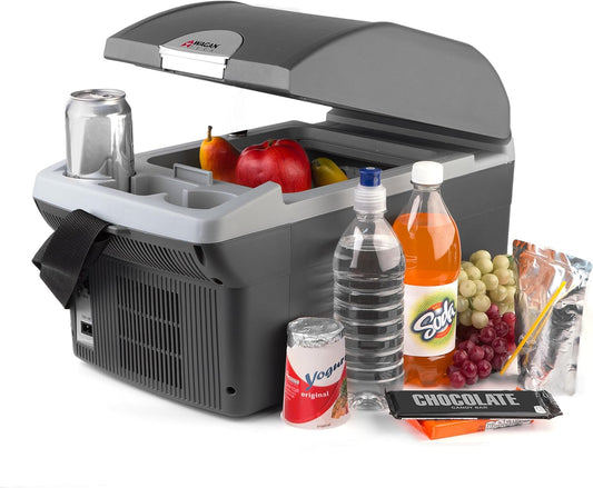 Personal thermoelectric cooler/heater, 14-liter capacity, portable electric vehicle cooler for cars, camping